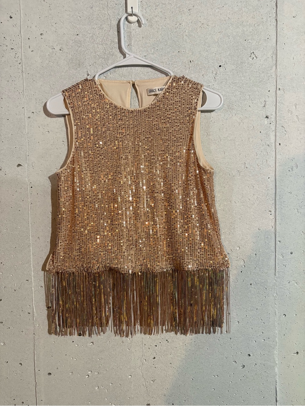 Grace Karin Sequin Fringe Top | Size: Small